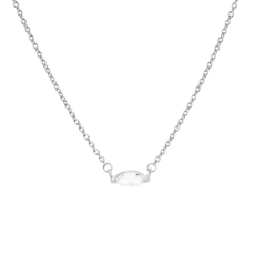 Karma Jewelry Karma Jewelry ketting T262S Necklace Single zirconia oval 925 silver 38 + 7 CM