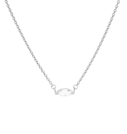Karma Jewelry Karma Jewelry ketting T262S Necklace Single zirconia oval 925 silver 38 + 7 CM