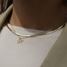 Karma Jewelry Karma Jewelry ketting T331GP Necklace Shelly bow 925 silver gold plated 38 + 7 CM