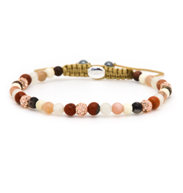 Karma Jewelry Karma  Jewelry armband 84621 Bracelet Spiral Emma XXS crystal rose gold beads 4 MM