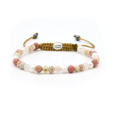 Karma Jewelry Karma Jewelry armband 84451 Bracelet Spiral Pink sky beads XXS rosegold beads crystal 4MM