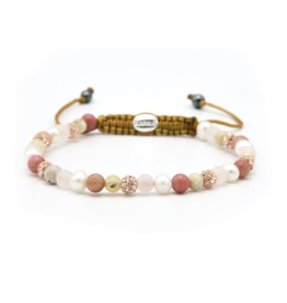 Karma Jewelry Karma Jewelry armband 84451 Bracelet Spiral Pink sky beads XXS rosegold beads crystal 4MM