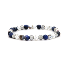 Karma Jewelry Karma Jewelry Armband 80153EL Bracelet Spriral Azure XS elastic beads white crystal 6 MM