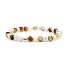Karma Jewelry Karma Jewelry Armband 80152EL Bracelet Spriral Mosh XS elastic beads white crystal 6 MM