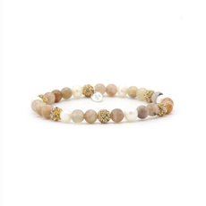 Karma Jewelry Karma Jewelry Armband 83610EL Bracelet Spriral Warm breeze XS elastic beads gold crystal 6 MM