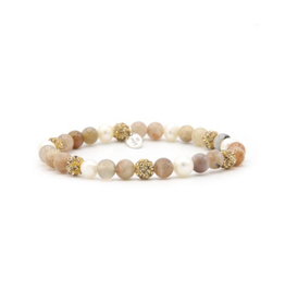 Karma Jewelry Karma Jewelry Armband 83610EL Bracelet Spriral Warm breeze XS elastic beads gold crystal 6 MM