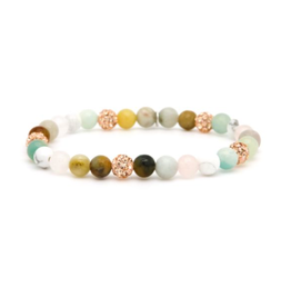 Karma Jewelry Karma Jewelry Armband 80165EL Bracelet Spriral Phoebe XS elastic beads rosegold crystal 6 MM