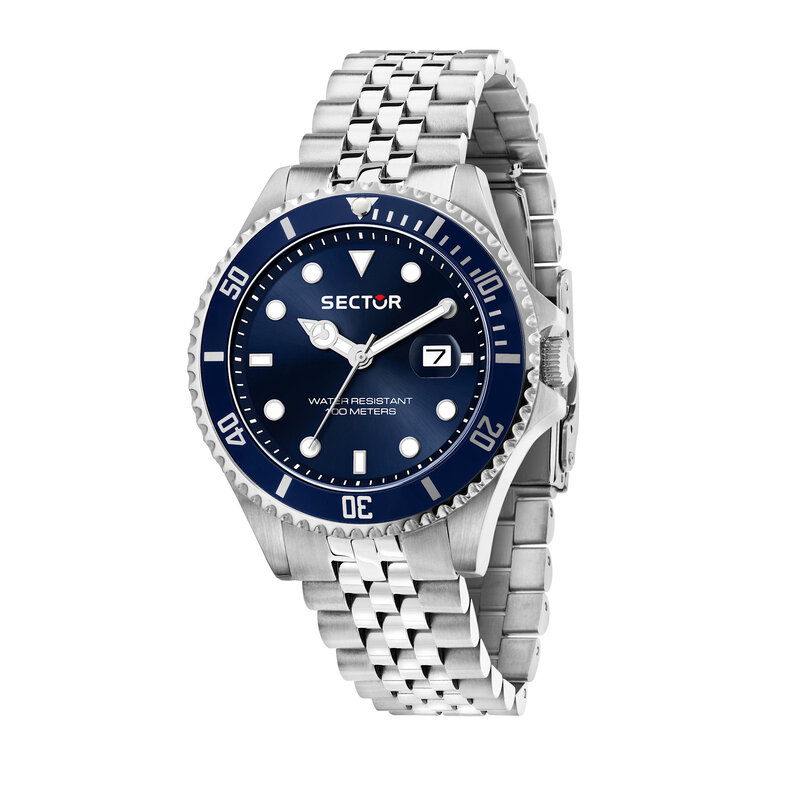 Sector Sector R3253161053 Watch 230 silver / blue ( zilver / blauw ) heren horloge 43 MM