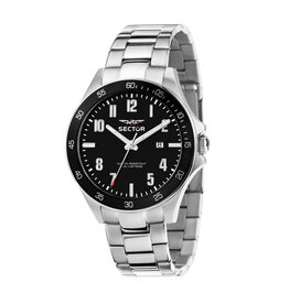 Sector Sector R3253161054 watch 230 silver / black ( zilver / zwart ) heren horloge - 43 MM