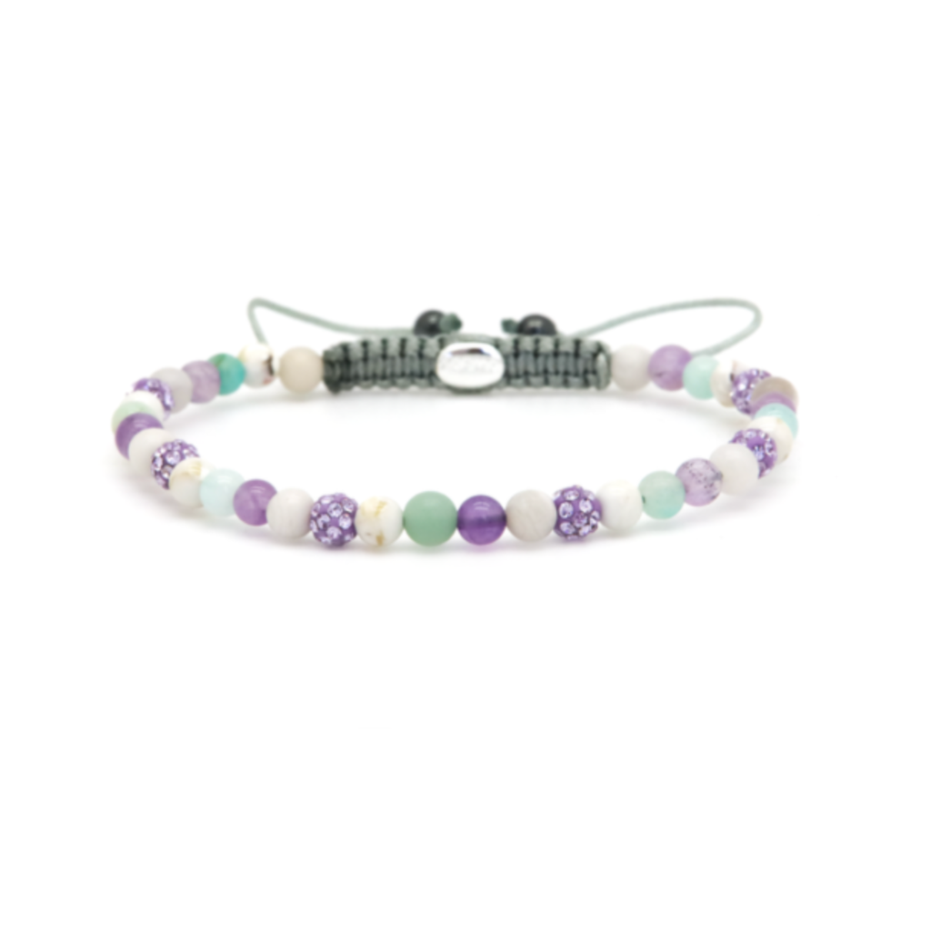 Karma Jewelry Karma  Jewelry armband 84648 Bracelet Spiral Plume XXS Lavender crystal beads 4 MM