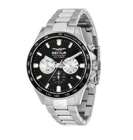 Sector Sector R3273661050 watch 230 Silver / black ( zilver / zwart ) heren horloge - 43 MM