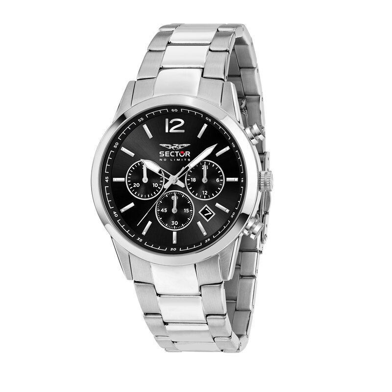 Sector Sector R3273617002 watch 660 silver / black ( zilver / zwart ) heren horloge - 42 MM