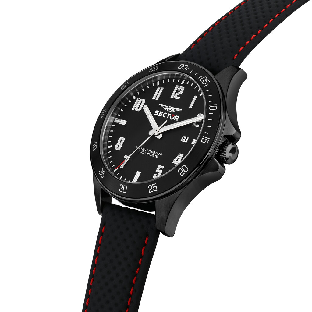 Sector Sector R3251161060 Watch 230 black / red ( zwart / rood ) heren horloge 43 MM
