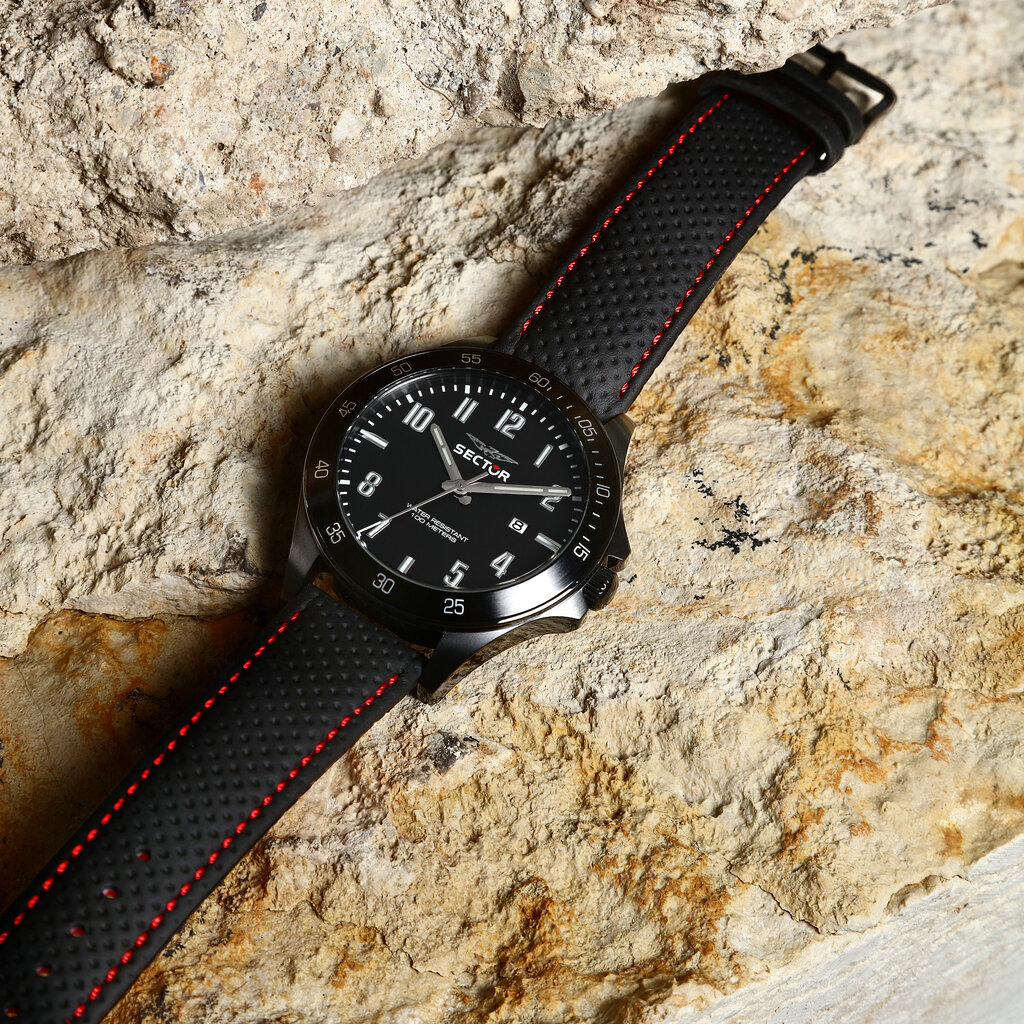 Sector Sector R3251161060 Watch 230 black / red ( zwart / rood ) heren horloge 43 MM