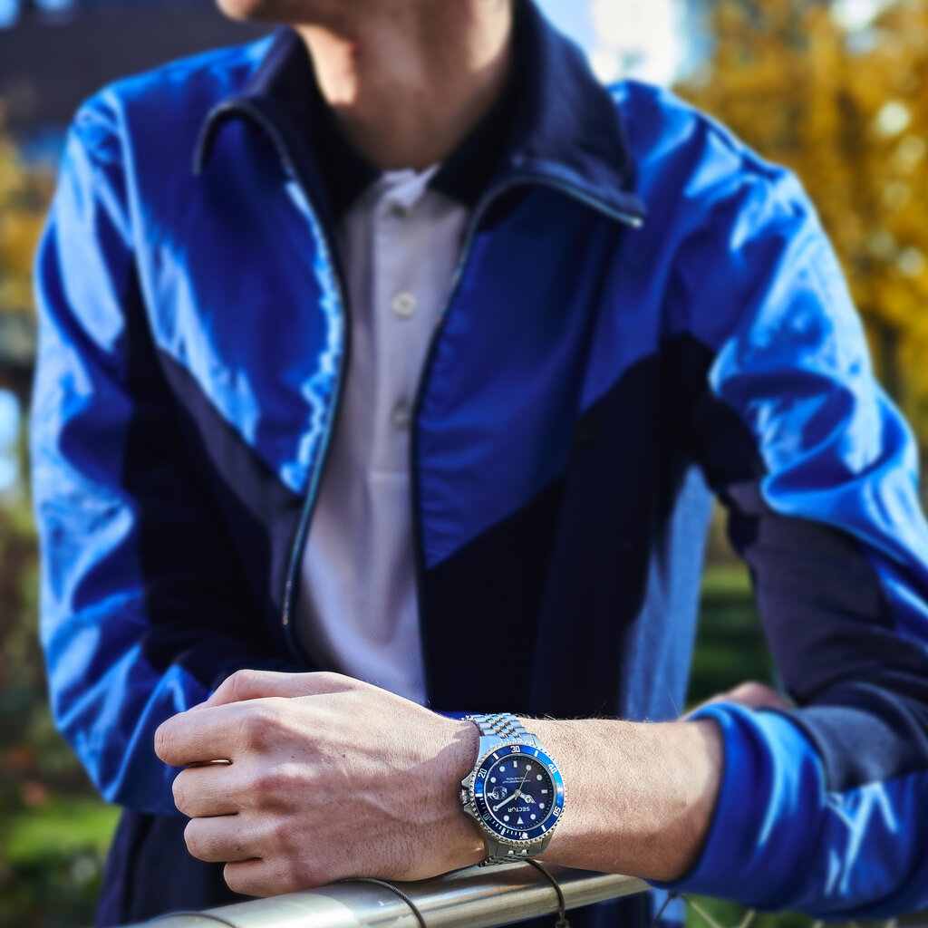 Sector Sector R3253161053 Watch 230 silver / blue ( zilver / blauw ) heren horloge 43 MM