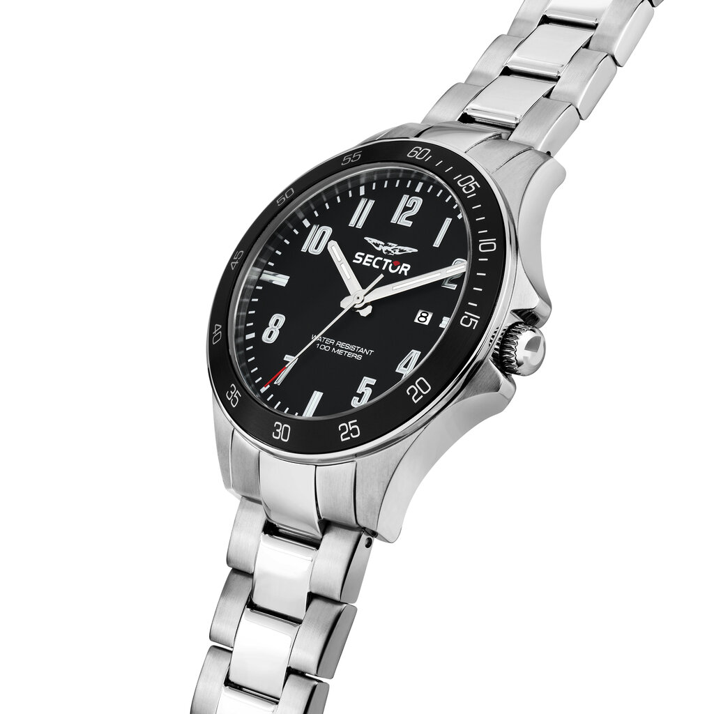 Sector Sector R3253161054 watch 230 silver / black ( zilver / zwart ) heren horloge - 43 MM