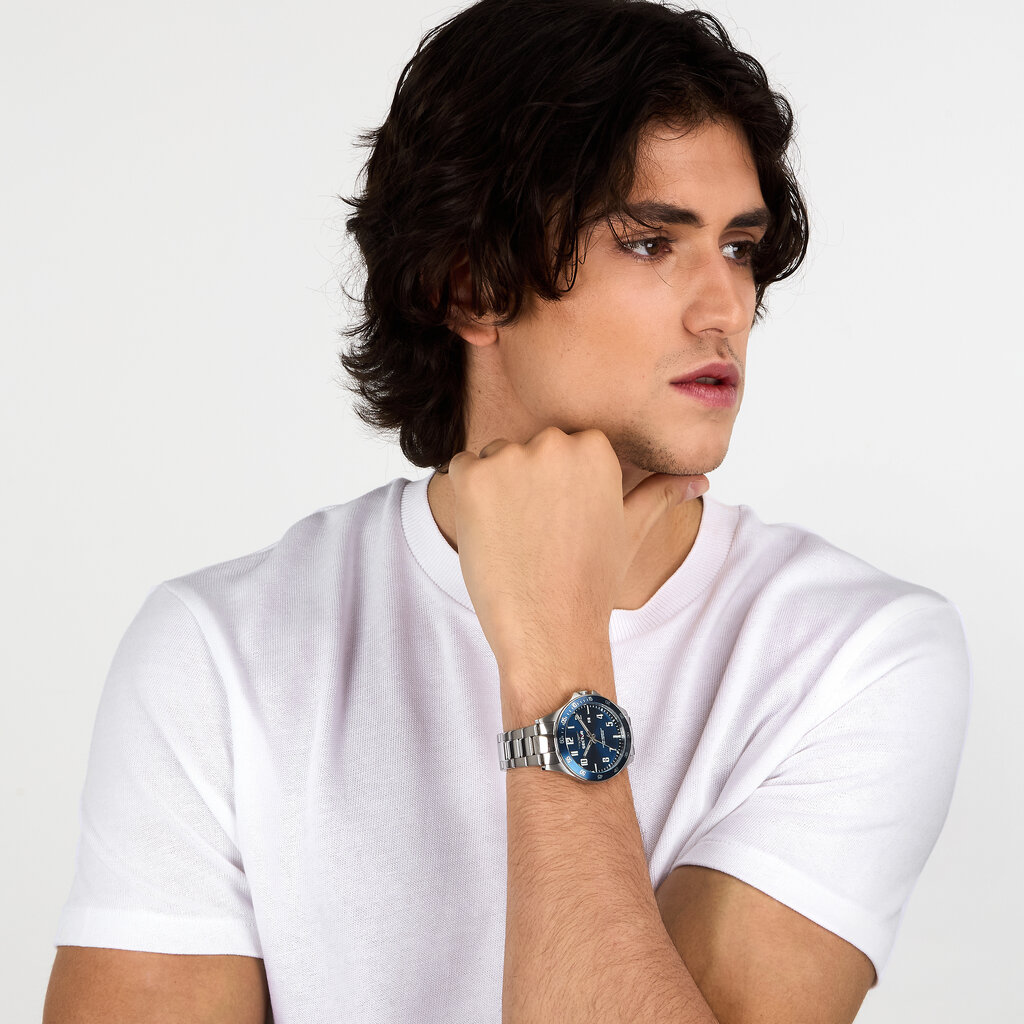 Sector Sector R3253161055 watch 230 silver / blue ( zilver / blauw ) heren horloge - 43 MM