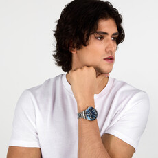 Sector Sector R3253161055 watch 230 silver / blue ( zilver / blauw ) heren horloge - 43 MM