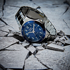 Sector Sector R3253161055 watch 230 silver / blue ( zilver / blauw ) heren horloge - 43 MM