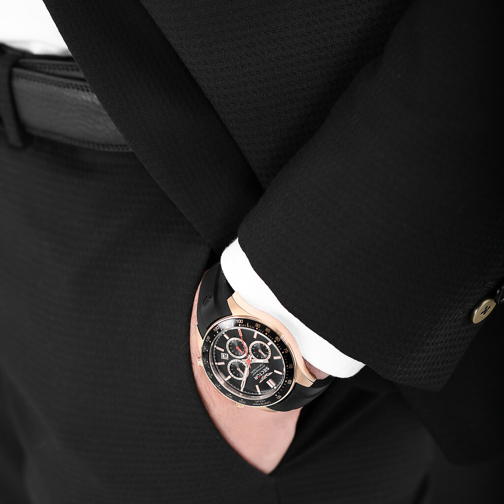 Sector Sector R3271661029 watch 230 Chronograph black / rosegold  ( zwart / rosegoud ) heren horloge - 43 MM