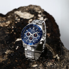 Sector Sector R3273661037  watch 230 Chronograph silver / blue ( zilver / blauw ) heren horloge - 43 MM