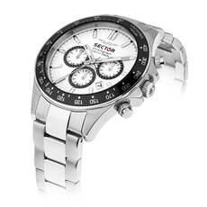 Sector Sector R3273661049 watch 230 Chronograph silver / white ( zilver / wit ) heren horloge - 43 MM