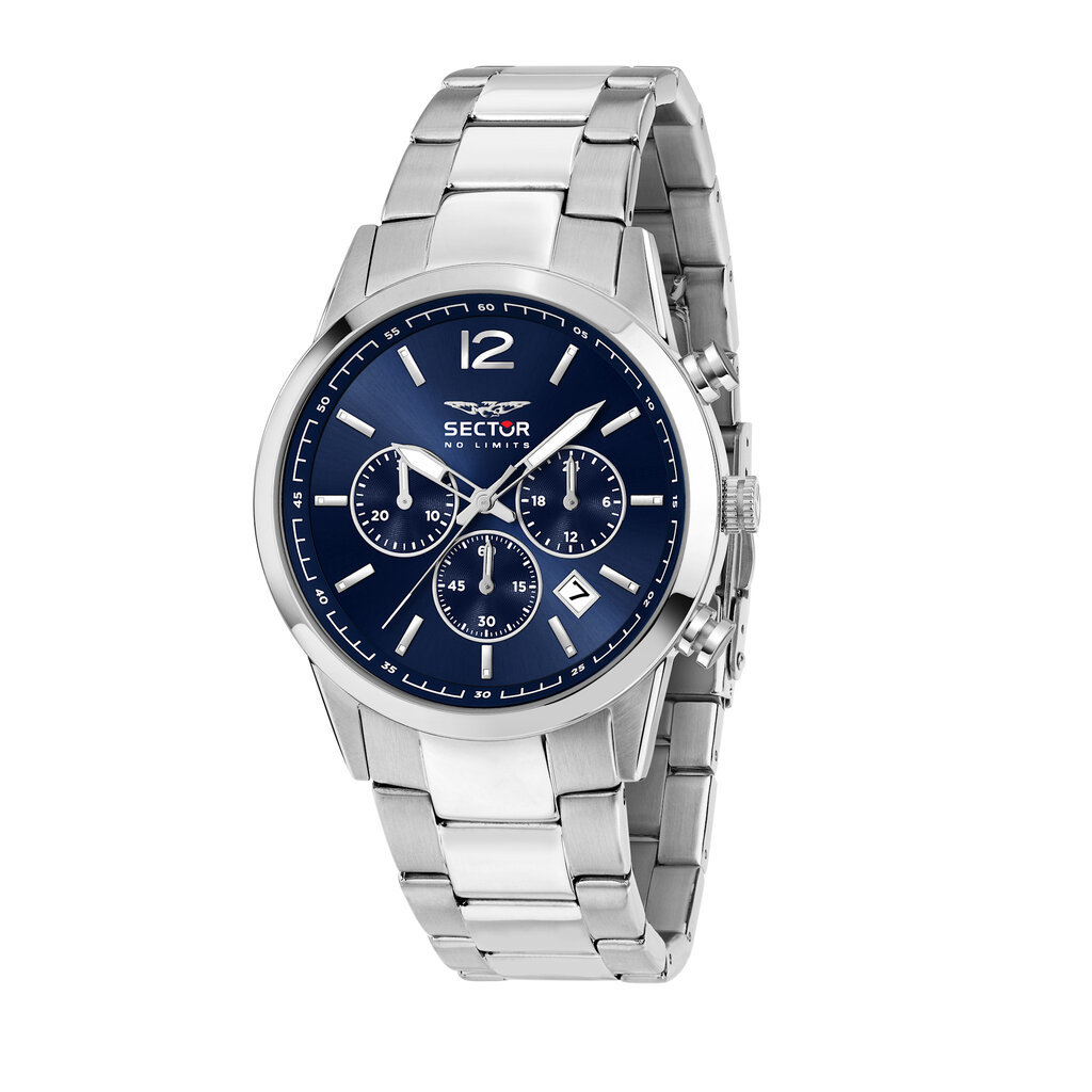 Sector Sector R3273617001 watch 660 Chronograph silver / blue ( zilver / blauw ) heren horloge - 42 MM