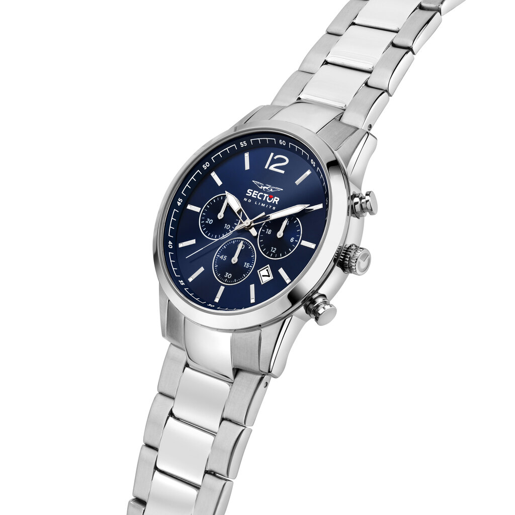 Sector Sector R3273617001 watch 660 Chronograph silver / blue ( zilver / blauw ) heren horloge - 42 MM
