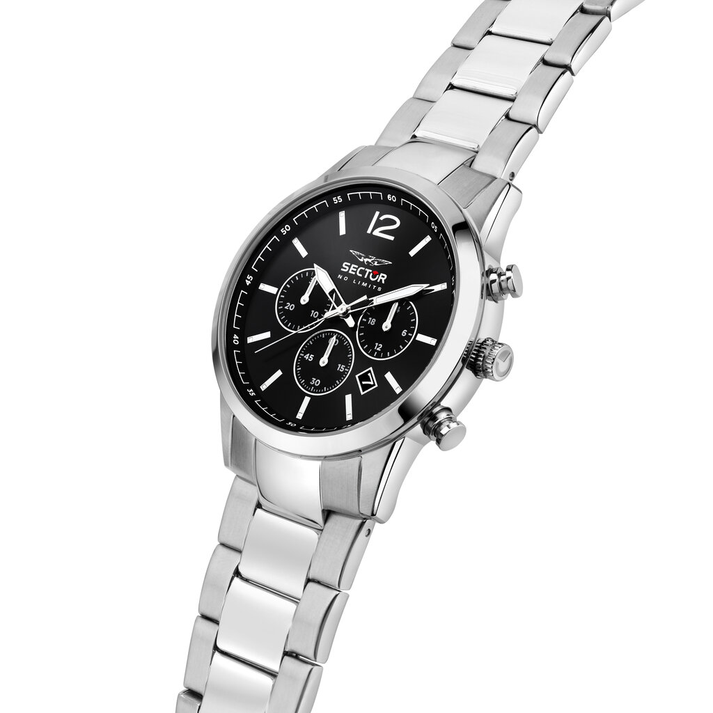 Sector Sector R3273617002 watch 660 silver / black ( zilver / zwart ) heren horloge - 42 MM