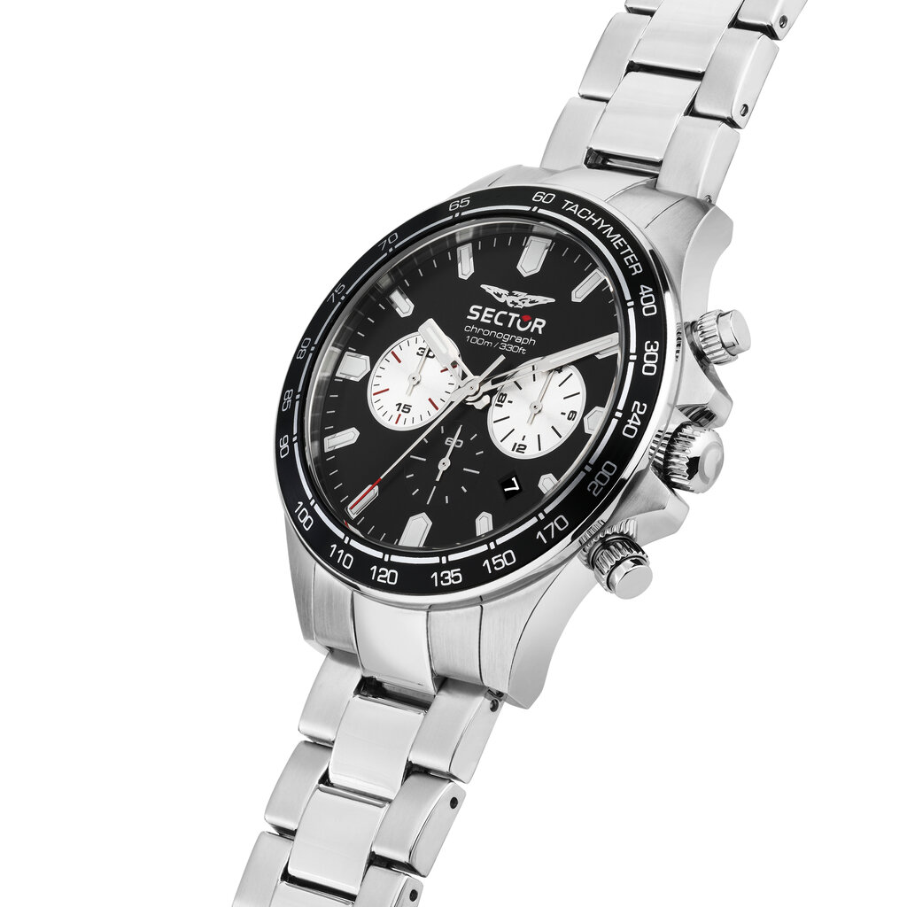 Sector Sector R3273661050 watch 230 Silver / black ( zilver / zwart ) heren horloge - 43 MM