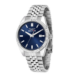 Sector Sector R3253240013 watch 240 silver / blue ( zilver / blauw ) heren horloge - 41 MM