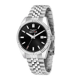 Sector Sector R3253240015 watch 240 silver / black ( zilver / zwart ) heren horloge - 41 MM
