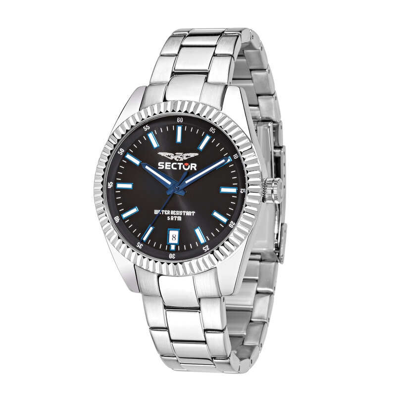 Sector Sector R3253476001 watch 240 silver / black ( zilver / zwart ) heren horloge - 41 MM
