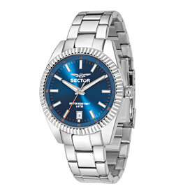 Sector Sector R3253476002 watch 240 silver / blue ( zilver / blue ) heren horloge - 41 MM