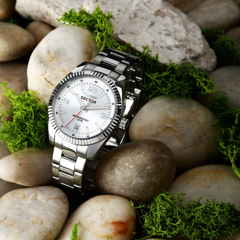 Sector Sector R3253476003 watch 240 silver / blue ( zilver / blue ) heren horloge - 41 MM