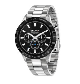 Sector Sector R3273778006 watch 270 silver / black ( zilver / zwart ) heren horloge - 45 MM