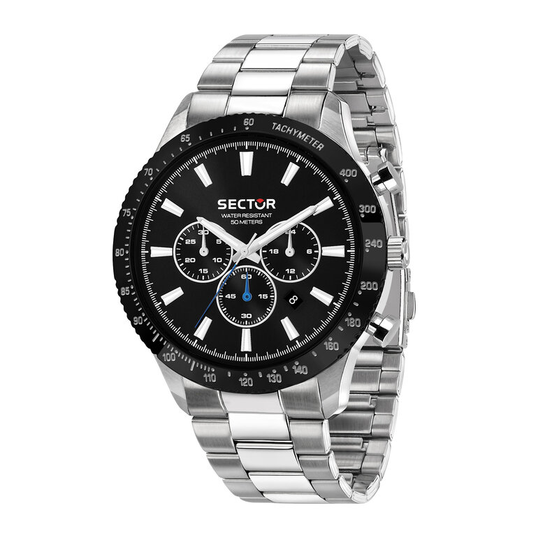 Sector Sector R3273778006 watch 270 silver / black ( zilver / zwart ) heren horloge - 45 MM