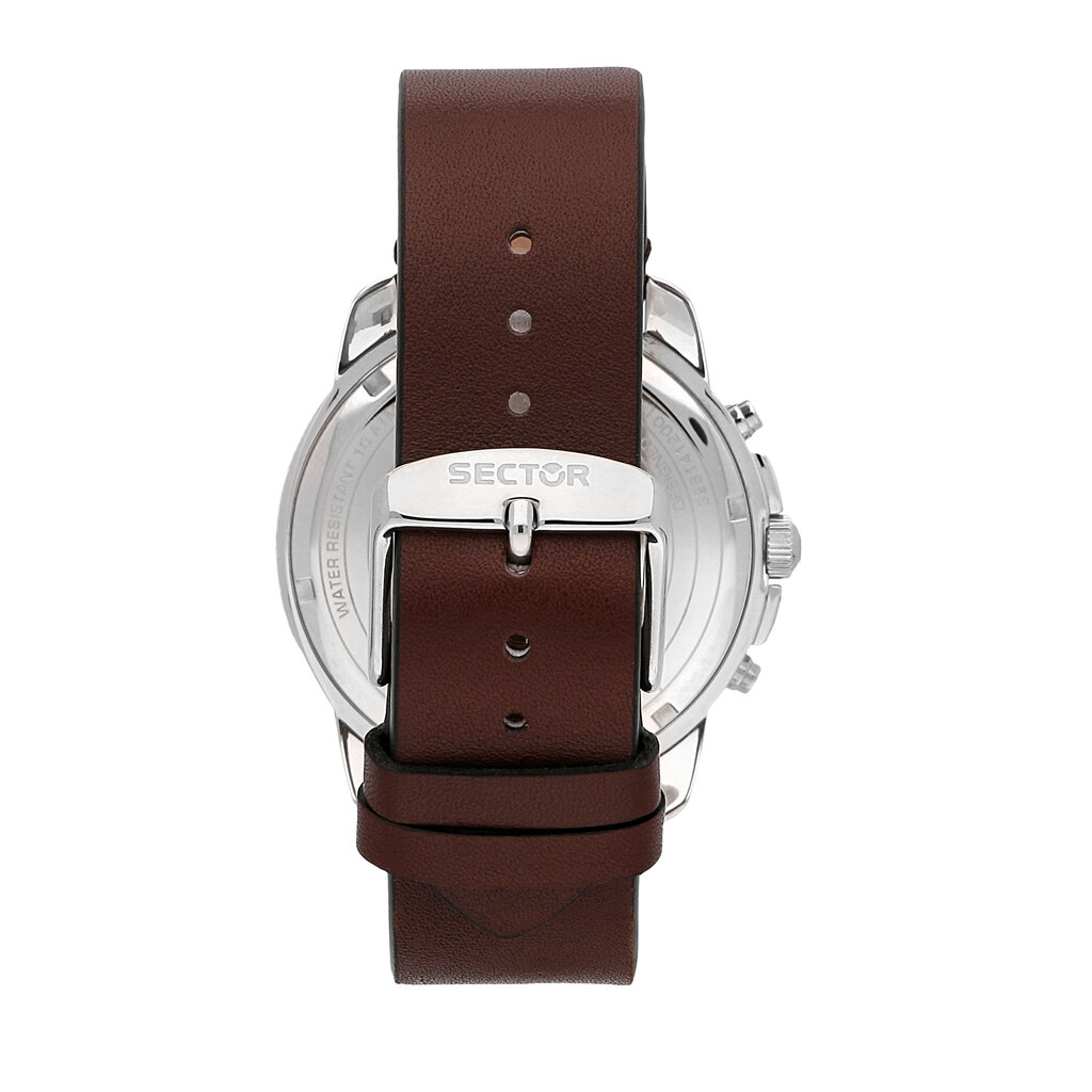 Sector Sector R3251412002 watch 550 silver / blue / brown ( zilver / blauw / bruin ) heren horloge - 45 MM
