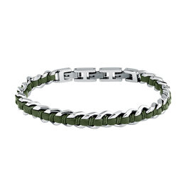 Sector Sector armband szv124 Bracelet Bandy Silver Green SS Leather ( zilver groen ) 19 + 3 CM