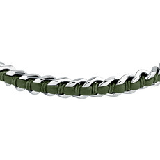 Sector Sector armband szv124 Bracelet Bandy Silver Green SS Leather ( zilver groen ) 19 + 3 CM