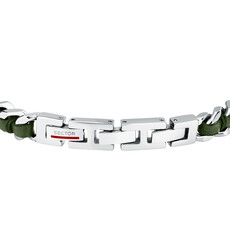 Sector Sector armband szv124 Bracelet Bandy Silver Green SS Leather ( zilver groen ) 19 + 3 CM