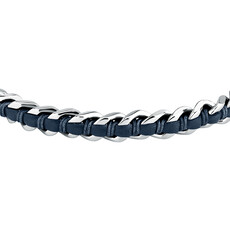 Sector Sector armband SZV125 Bracelet Bandy Silver Blue SS Leather ( zilver blauw ) 19 + 3 CM