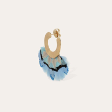 Gas Bijoux Jewelry Gas Bijoux oorbellen 437424 Earrings Positano Feathers Blue gold  L 5 - DR 2.7 - DF 6 cm