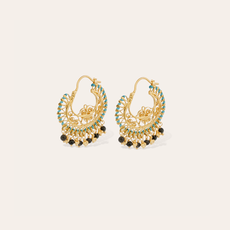 Gas Bijoux Jewelry Gas Bijoux oorbellen 714306 Earrings Yuca hoop blue gold L 3,5 - W 3,2 CM Weight one earring 4 g