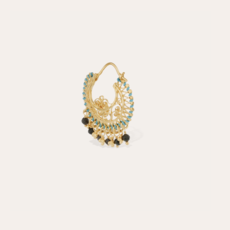 Gas Bijoux Jewelry Gas Bijoux oorbellen 714306 Earrings Yuca hoop blue gold L 3,5 - W 3,2 CM Weight one earring 4 g
