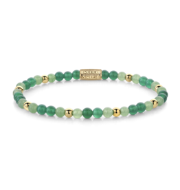 Rebel & Rose Rebel & Rose armband RR-40122-G-S Green Morning Vibes - 4mm - 18 ct yellow gold plated