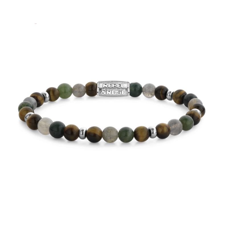 Rebel & Rose Rebel & Rose armband RR-60144-S-L Bracelet Stones Only - Mountain Forest - 6 MM