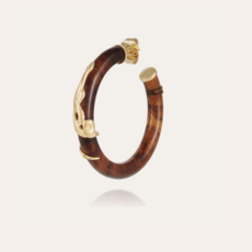 Gas Bijoux Jewelry Gas Bijoux Oorbellen 297213 Earrings Cobra hoop acetate brown gold 4 CM