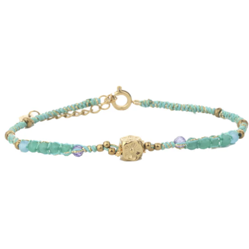Label Deluxe Bijoux By Jam armband BJ16636 Bracelet SS green gold 16 + 3 CM