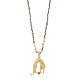 Label Deluxe Bijoux By Jam ketting BJ16667 Necklace panther stones rope gold